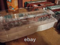 Ensemble de train de Noël : locomotive, 9 voitures, 4 rails droits, 2 aiguillages, 22 courbes