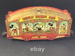 Ensemble de train de cirque original de 1935 Lionel Mickey Mouse Disney avec stoker