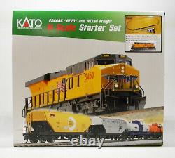 Ensemble de train de marchandises de départ Kato N Scale Union Pacific, voie ovale, voiture de piste 106-0023, NEUF.