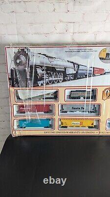 Ensemble de train électrique Bachmann HO Scale Overland Ltd avec système de voie E-Z Track 11 wagons NiB