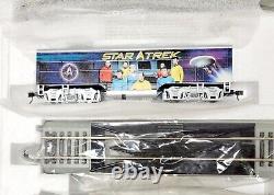 Ensemble de train électrique HAWTHORNE VILLAGE STAR TREK HO SCALE avec 4 voitures, voies et alimentation.