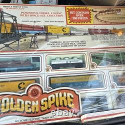 Ensemble de train électrique HO Bachmann Golden Spike, vintage et scellé. Plus de 100 pièces 40-175