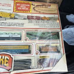 Ensemble de train électrique HO Bachmann Golden Spike, vintage et scellé. Plus de 100 pièces 40-175