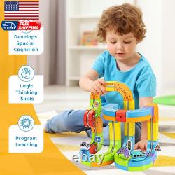 Ensemble de train électrique Klickrail avec circuit de course flexible pour enfants de 4 à 8 ans, 88 pièces voiture Tr