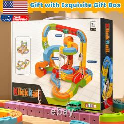 Ensemble de train électrique Klickrail avec circuit de course flexible pour enfants de 4 à 8 ans, 88 pièces voiture Tr Ensemble de train électrique Klickrail avec circuit de course flexible pour enfants de 4 à 8 ans, 88 pièces voiture Tr