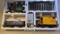 Ensemble de train électrique LGB 92770 3 voitures Lake George & Boulder avec voie supplémentaire boîte ouverte