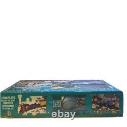 Ensemble de train électrique LGB 92770 3 voitures Lake George & Boulder avec voie supplémentaire boîte ouverte