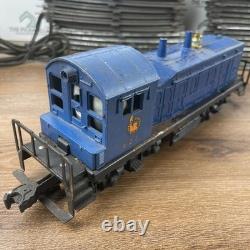 Ensemble de train électrique Lionel, lot locomotive bleue, grue rouge Jersey Central avec rails