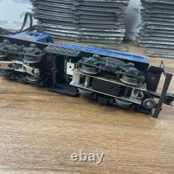 Ensemble de train électrique Lionel, lot locomotive bleue, grue rouge Jersey Central avec rails