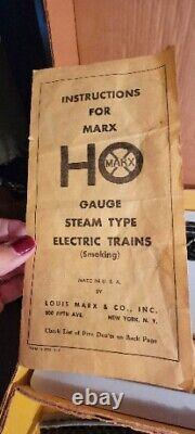 Ensemble de train électrique Vintage Marx Ho Electric Track Ec #79542 - Trouvaille de succession non testée