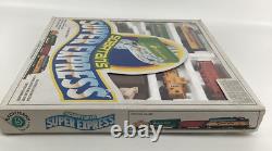 Ensemble de train électrique circulaire vintage Spartan Super Express avec locomotive lumineuse