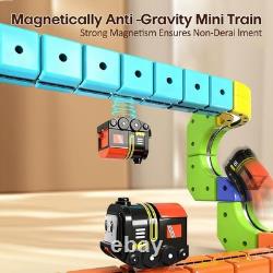 Ensemble de train électrique pour enfants, 105 pièces, kits de construction de pistes 3D DIY avec traîneau