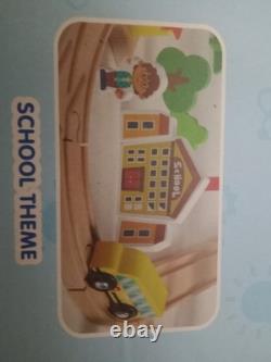 Ensemble de train en bois 110PCS avec trains magnétiques et circuit en bois pour enfants