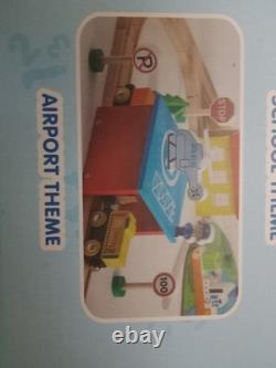 Ensemble de train en bois 110PCS avec trains magnétiques et circuit en bois pour enfants