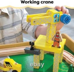 Ensemble de train en bois Kidkraft Waterfall Mountain avec table et 120 pièces, 3 rangements