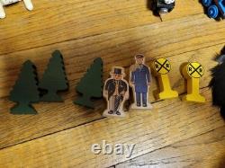Ensemble de train en bois Thomas le petit train vintage avec rails de construction