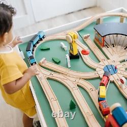 Ensemble de train en bois pour enfants de 130 pièces, idéal pour les enfants de 3 ans et plus