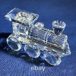 Ensemble de train en cristal Swarovski 5 pièces avec rails miroirs 1993 Vintage, RARE