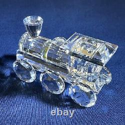 Ensemble de train en cristal Swarovski 5 pièces avec rails miroirs 1993 Vintage, RARE