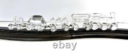 Ensemble de train en cristal Swarovski avec piste en bois 6 pièces