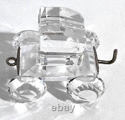 Ensemble de train en cristal Swarovski avec piste en bois 6 pièces