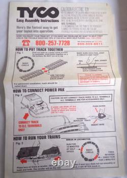 Ensemble de train express TYCO USA 4301 locomotive, transporteur automobile, pont, bloc d'alimentation +