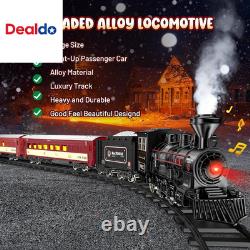 Ensemble de train jouet en métal avec des rails de luxe et passager lumineux, Noël