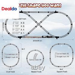 Ensemble de train jouet en métal avec des rails de luxe et passager lumineux, Noël