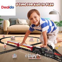 Ensemble de train jouet en métal avec des rails de luxe et passager lumineux, Noël