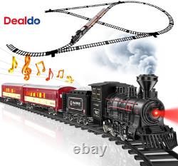 Ensemble de train jouet en métal avec des rails de luxe et passager lumineux, Noël