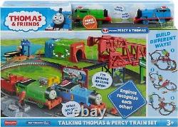 Ensemble de train jouet parlant Thomas & Percy avec moteurs motorisés et rails pour enfants jouant