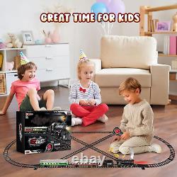 Ensemble de train, jouets de train télécommandés avec piste de luxe et wagon passager lumineux