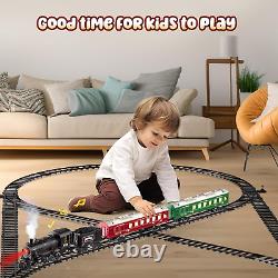 Ensemble de train, jouets de train télécommandés avec piste de luxe et wagon passager lumineux