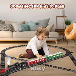 Ensemble de train, jouets de train télécommandés avec voie de luxe et wagon passager lumineux