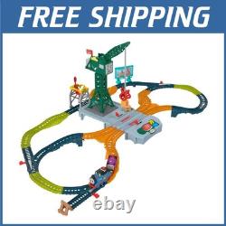 Ensemble de train motorisé et de rails avec vraies phrases de personnages