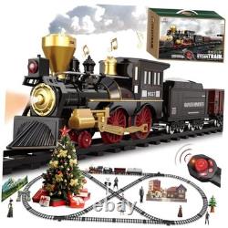 Ensemble de train pour enfants avec télécommande noire rechargeable, train de luxe sur rails. Ensemble de train pour enfants avec télécommande noire rechargeable, train de luxe sur rails.