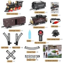 Ensemble de train pour enfants, train électrique télécommandé sur rail autour du sapin de Noël
