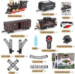 Ensemble de train pour enfants, train électrique télécommandé sur rail autour du sapin de Noël