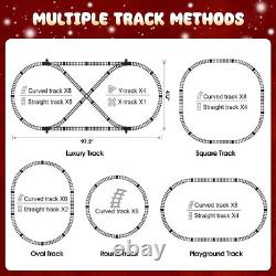 Ensemble de train pour garçons, ensembles de trains télécommandés en alliage avec locomotive à vapeur et lumière
