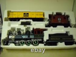 Ensemble de train télécommandé Vtg Bachmann Big Haulers Holiday Express avec rails