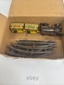Ensemble de train vintage Marx du Far West avec train, rails et figurines
