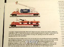 Ensemble de trains de pompiers FDNY NYC K Line TRAINS ONLY, sans voie, transformateur ni boîte