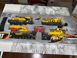 Ensemble de trains jouets motorisés Caterpillar CAT Construction Express avec 17 pieds de voie