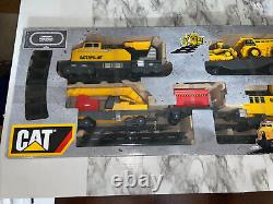 Ensemble de trains jouets motorisés Caterpillar CAT Construction Express avec 17 pieds de voie