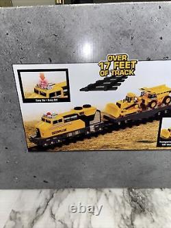 Ensemble de trains jouets motorisés Caterpillar CAT Construction Express avec 17 pieds de voie