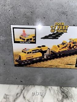 Ensemble de trains jouets motorisés Caterpillar CAT Construction Express avec 17 pieds de voie