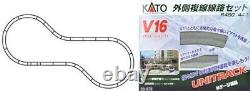 Ensemble de voie double externe KATO N Gauge V16 R480 447 pour train miniature