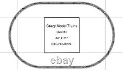Ensemble de voies de train de base Bachmann E-Z Track HO échelle ovale #09 44 x 71