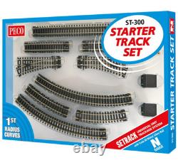 Ensemble de voies de train de départ Peco N Scale 1er rayon ST-300