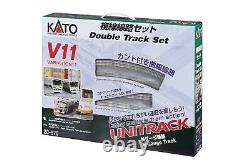 Ensemble de voies doubles KATO N Gauge V11 20-870 pour modèle ferroviaire Unitrack